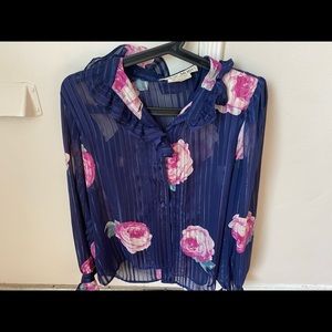 Gorgeous sheer silk button up